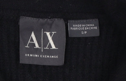 Armani Exchange Men's Black Merino Wool V-Neck Pullover Jumper Size S