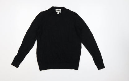 Marks and Spencer Women Black Extra Fine Merino Wool Jumper Size 12