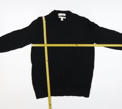 Marks and Spencer Women Black Extra Fine Merino Wool Jumper Size 12