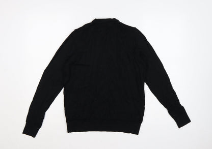 Marks and Spencer Women Black Extra Fine Merino Wool Jumper Size 12