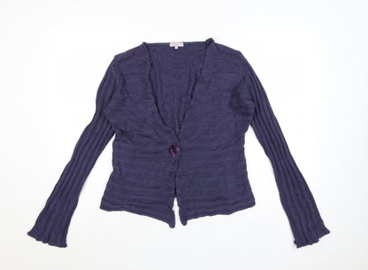 Marks and Spencer Women Purple Knit V-Neck Cardigan M
