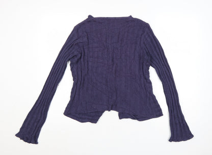 Marks and Spencer Women Purple Knit V-Neck Cardigan M
