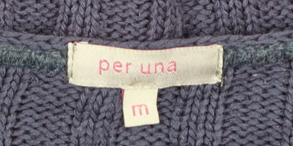 Marks and Spencer Women Purple Knit V-Neck Cardigan M