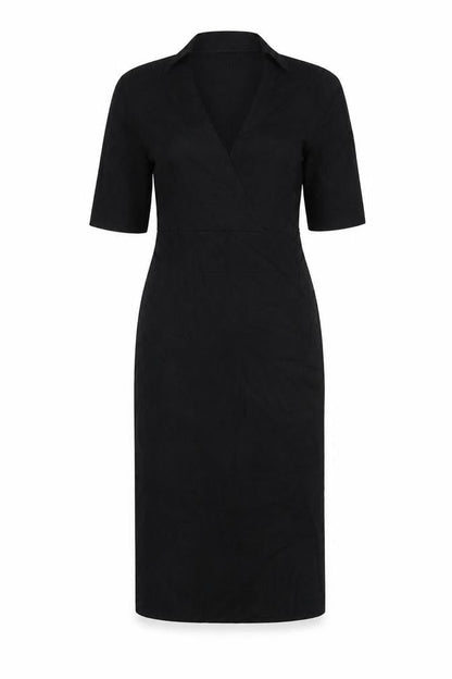 Jigsaw Women's Black Medium Bodycon Knit V-Neck Dress