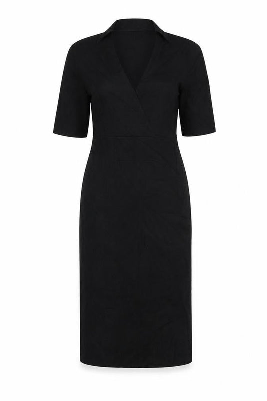 Jigsaw Women's Black Medium Bodycon Knit V-Neck Dress