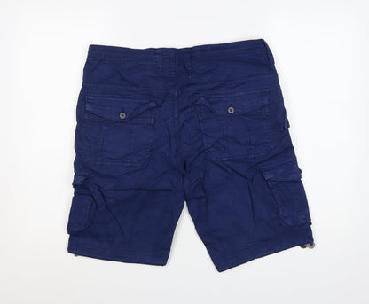 Joe Browns Men's Blue 32R Cargo Shorts Cotton Casual Pockets