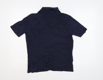 Marks and Spencer Women's Blue Collared Polo Top Size L