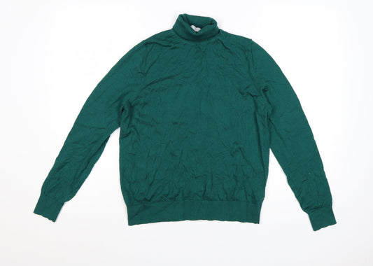 Marks and Spencer Women’s Green Merino Wool Roll Neck Jumper Size 12