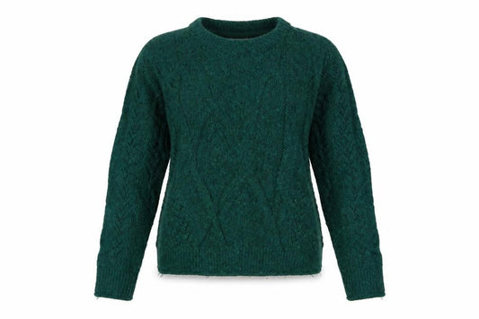 FatFace Women’s Green Wool Blend Cable Knit Jumper UK 8