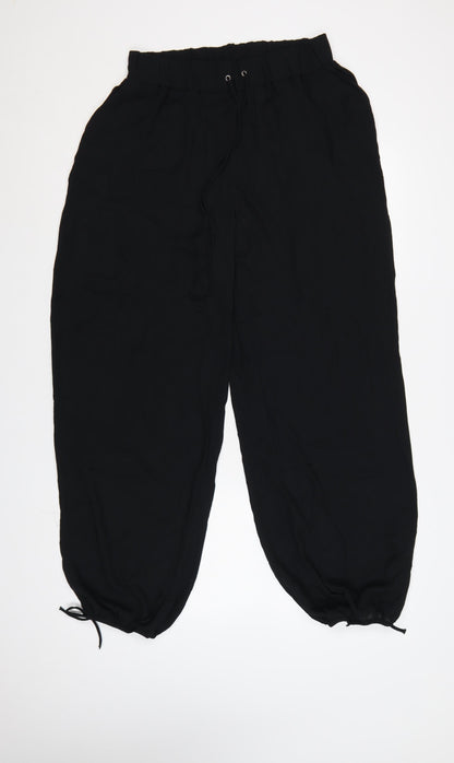 Marks and Spencer Womens Black Size 14 Relaxed Fit Jogger Trousers