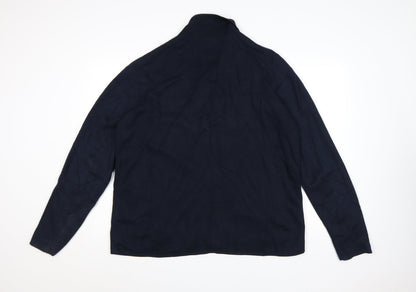 Marks and Spencer Men's Blue 2XL Cotton Modal Cardigan