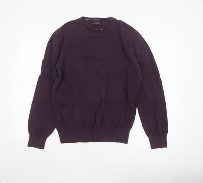 Ben Sherman Men's Purple Cotton Crew Neck Jumper XL