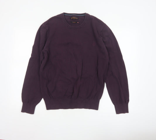 Ben Sherman Men's Purple Cotton Crew Neck Jumper XL