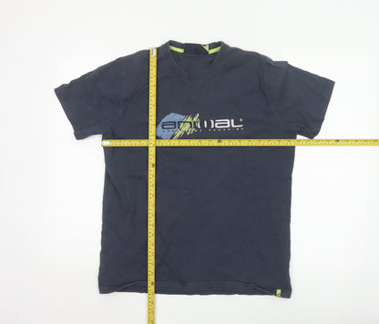 Animal Mens Blue Graphic Print Cotton Crew Neck T-Shirt Size M