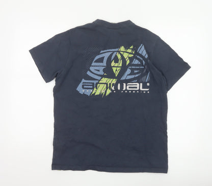 Animal Mens Blue Graphic Print Cotton Crew Neck T-Shirt Size M