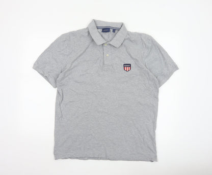 GANT Men's Grey XL Classic Cotton Short Sleeve Polo Shirt