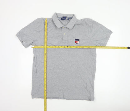 GANT Men's Grey XL Classic Cotton Short Sleeve Polo Shirt