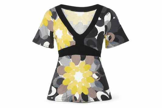 Oasis Womens Multicoloured Floral Wrap Blouse Size 8 Short Sleeve
