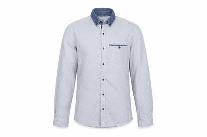 Next Men's Blue Small Long Sleeve Button-Up Cotton Shirt