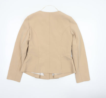 River Island Womens Beige Long Sleeve Suit Jacket Size M Tailored Fit