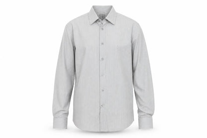Calvin Klein Men's Grey Slim Fit Striped Long Sleeve Button-Up Shirt 15.5