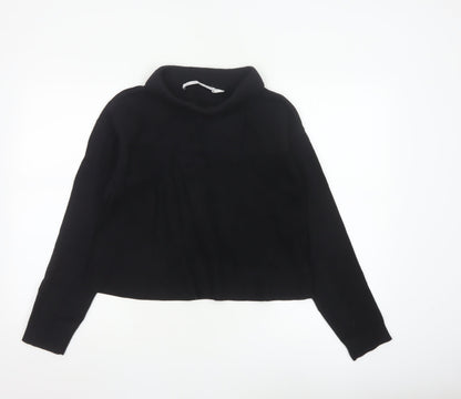 & Other Stories Women Black Roll Neck Wool Cotton Jumper Size 12