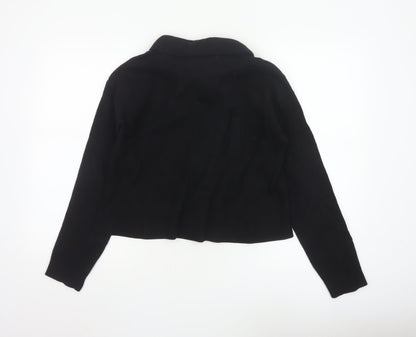 & Other Stories Women Black Roll Neck Wool Cotton Jumper Size 12