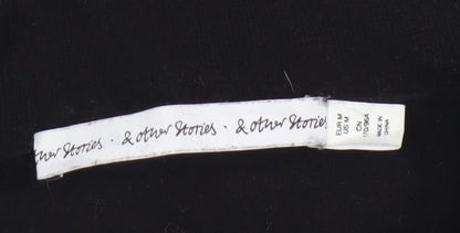 & Other Stories Women Black Roll Neck Wool Cotton Jumper Size 12