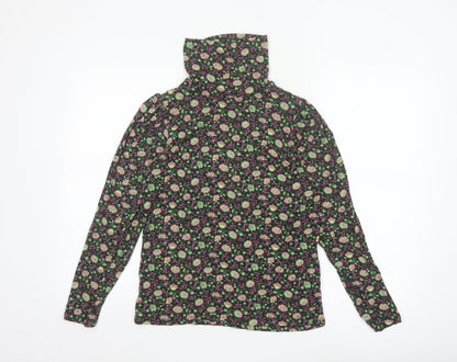 Marks and Spencer Womens Multicoloured Floral Roll Neck Long Sleeve Top Size 14