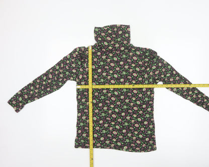 Marks and Spencer Womens Multicoloured Floral Roll Neck Long Sleeve Top Size 14