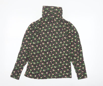 Marks and Spencer Womens Multicoloured Floral Roll Neck Long Sleeve Top Size 14