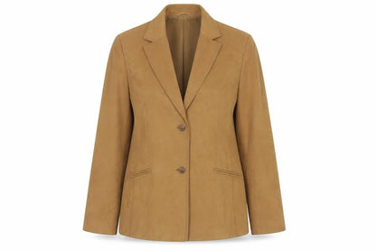 Gelco Women Brown Size 14 Single Breasted Blazer Jacket Polyester