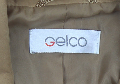 Gelco Women Brown Size 14 Single Breasted Blazer Jacket Polyester