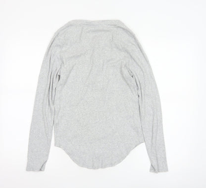 Joules Women’s Grey Long Sleeve Henley Jersey T-Shirt UK 12