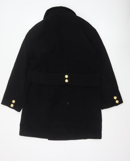 Precis Womens Black Wool Cashmere Pea Coat Size 10