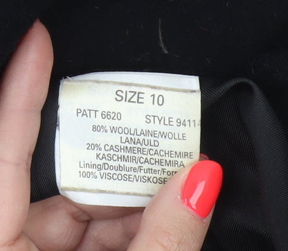 Precis Womens Black Wool Cashmere Pea Coat Size 10