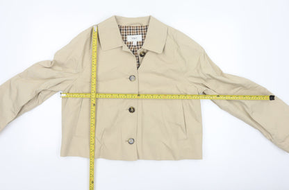 Marks and Spencer Women Beige Size 14 Short Cotton Jacket