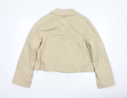 Marks and Spencer Women Beige Size 14 Short Cotton Jacket
