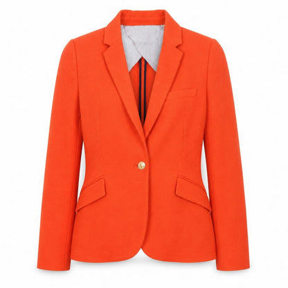 Zara Woman Orange Blazer Women's Regular Fit Single-Breasted Jacket M