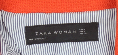 Zara Woman Orange Blazer Women's Regular Fit Single-Breasted Jacket M