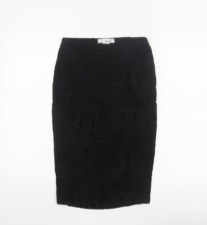 Sans Souci Women's Black Geometric Pencil Skirt Size S