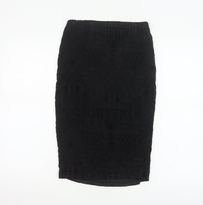Sans Souci Women's Black Geometric Pencil Skirt Size S