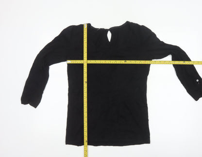 Laura Ashley Women's Black Viscose Knit Pullover Jumper UK 12