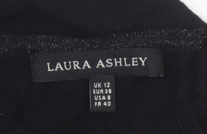 Laura Ashley Women's Black Viscose Knit Pullover Jumper UK 12