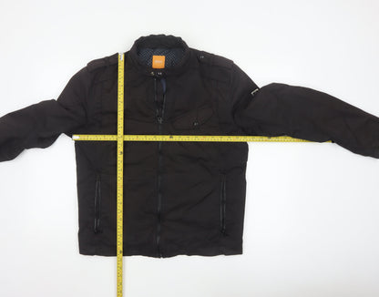 BOSS Orange Men’s Black Biker Jacket Size 50 Regular Fit