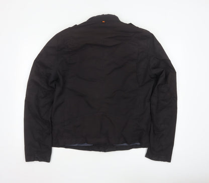 BOSS Orange Men’s Black Biker Jacket Size 50 Regular Fit