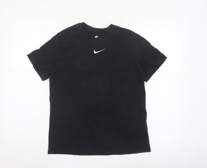 Nike Boys Black Loose Fit T-Shirt 146-156cm Short Sleeve Cotton Tee