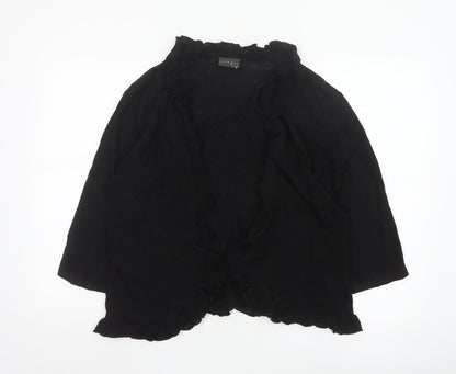 Alex & Co Women’s Black Ruffle Trim Open Cardigan Size 20
