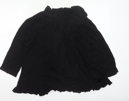 Alex & Co Women’s Black Ruffle Trim Open Cardigan Size 20