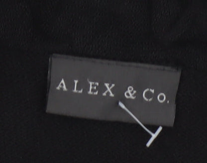 Alex & Co Women’s Black Ruffle Trim Open Cardigan Size 20